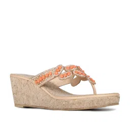 Inc.5 Women's Rose Gold Thong Wedges image 2