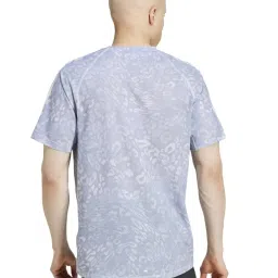 Adidas Grey Regular Fit Self Pattern Sports T-Shirt image 2