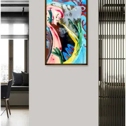 The Art House Abstract Multicolor Canvas Painting image 1