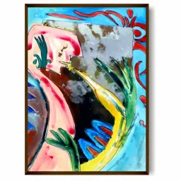 The Art House Abstract Multicolor Canvas Painting image 3