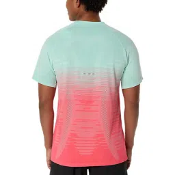 Asics Men's Coral Reef & Oasis Green Seamless Ss T-Shirt image 2