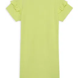 Puma Kids Ruffles Lime Green Cotton Logo Dress image 2