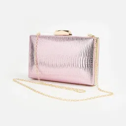 Code by Lifestyle Pink Textured Clutch image 2