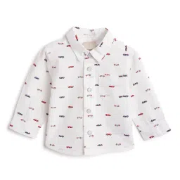Chicco Boys White Cotton Regular Fit Printed Shirt-image-43
