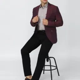 Van Heusen Sport Purple Linen Slim Fit Blazers image 5