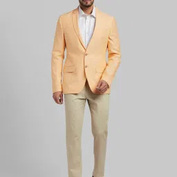 Parx Light Orange Full Sleeves Notched Lapel Blazer image 5