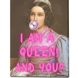 Art Street Multicolour Feminist Altered Stretch Canvas Painting image 2