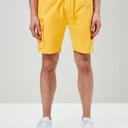 Forever 21 Yellow Regular Fit Cargo Shorts image 1