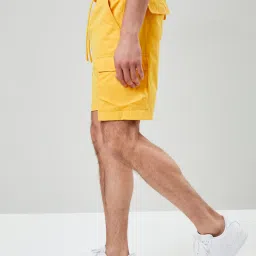 Forever 21 Yellow Regular Fit Cargo Shorts image 3