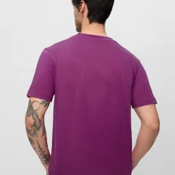 The Souled Store Purple Cotton Embroidered Casual T-Shirt image 2