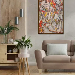 The Art House Abstract Multicolor Canvas Painting image 1