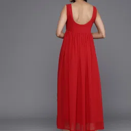 Varanga Red Embroidered Flared Kurta image 2