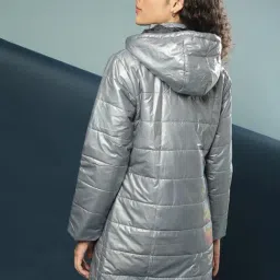 Campus Sutra Grey Quilted Jacket image 2