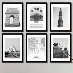 Art Street Black Wood Delhi Gallery Wall Art Prints - Set of 6-image-56