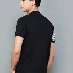 Forca by Lifestyle Black Regular Fit Printed Polo T-Shirt image 2