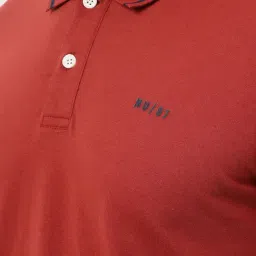 Numero Uno Red Cotton Blend Regular Fit Stripes T-Shirt image 5