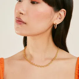 Accessorize London Real Gold-Plated Z Sun Chunky Chain Necklace image 2