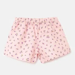 United Colors of Benetton Kids Light Pink Floral Print Shorts image 2