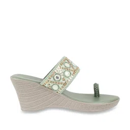 Walkway Women's Green Toe Ring Wedges image 2