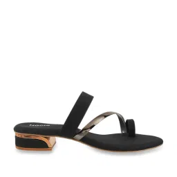 Mochi Women's Black Toe Ring Sandals image 2