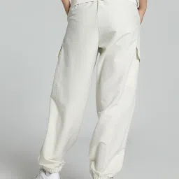 Puma White Mid Rise Joggers image 2