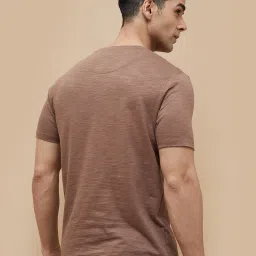 Code By Lifestyle Brown Regular Fit Printed T-Shirt image 2