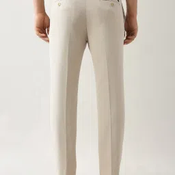 Arrow Beige Polyester Slim Fit Self Formal Trousers image 2