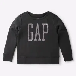 GAP Girls Black Regular Fit Logo Long Sleeves Sweatshirt-picture-21