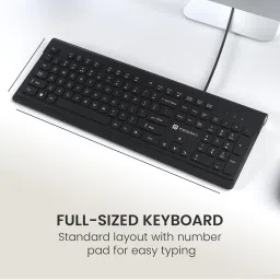 Portronics Black Wired Keyboard & Mouse Set image 2