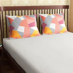 Petal Home Origami Geometric Multicolor 300 TC Cotton King Sized Pillow Covers - Set of 2 image 1