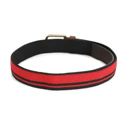 Simon Carter Red Leather Striped Casual Belt for Men image 2