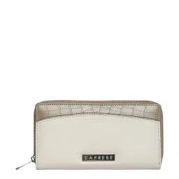 Caprese Dorrita Taupe Faux Leather Textured Zip Around Wallet image 2