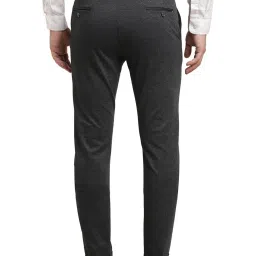 Turtle Grey Knitted Ultra Slim Fit Dobby Trousers image 2