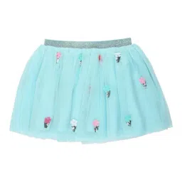 Peter England Girls Blue Embellished Skirt-image-20