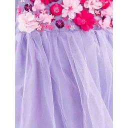 A Little Fable Kids Lavender Applique Pattern Dress image 3