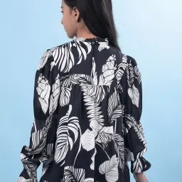 Crimsoune Club Girls Black Lyocell Floral Top image 2