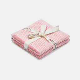 Fabindia Standalone Pink Woven Cotton Pile Face Towel - Set of 2 image 2