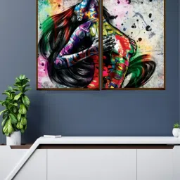 The Art House Abstract Multicolor Canvas Painting image 1
