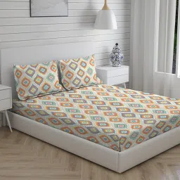 Layers Rimini Others Multicolor 104 TC Cotton King Bed Sheet with 2 Pillow Covers image 4