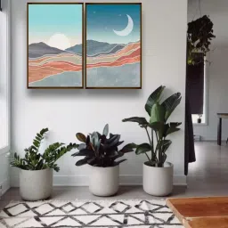 The Art House Abstract Multicolor Canvas Painting image 2