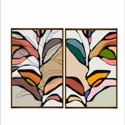 The Art House Abstract Multicolor Canvas Painting image 3