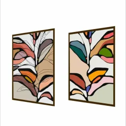 The Art House Abstract Multicolor Canvas Painting image 5