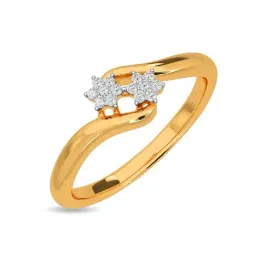 Kisna Diamond & Gold Jewellery Twin By-Pass 14k (585) Diamond & Gold Ring For Women-picture-10