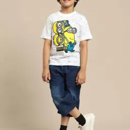 Kidsville Boys White Cotton Printed Tshirt image 4