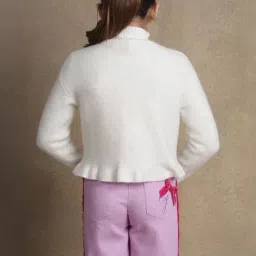 One Friday Kids White Regular Fit Cardigan image 2