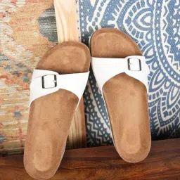 Mozafia Women's White Slides-image-96
