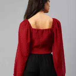 Melon by PlusS Red Sweet Heart Neck Peplum Top image 2