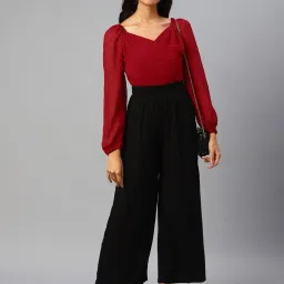 Melon by PlusS Red Sweet Heart Neck Peplum Top image 4