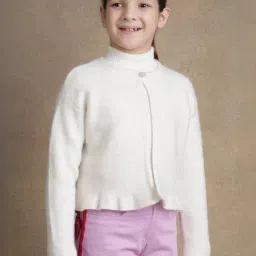 One Friday Kids White Regular Fit Cardigan image 4