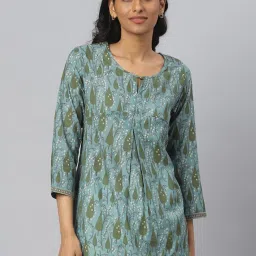 Fabindia Blue Printed Top image 1